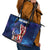 Bass Fishing Leather Tote Bag American Flag Patriotic and Cosmic Galaxy in Blue Red - Wonder Print Shop