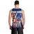 Bass Fishing Men Tank Top American Flag Patriotic and Cosmic Galaxy in Blue Red - Wonder Print Shop