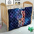 Bass Fishing Quilt American Flag Patriotic and Cosmic Galaxy in Blue Red - Wonder Print Shop