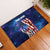 Bass Fishing Rubber Doormat American Flag Patriotic and Cosmic Galaxy in Blue Red - Wonder Print Shop