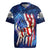 Bass Fishing Rugby Jersey American Flag Patriotic and Cosmic Galaxy in Blue Red - Wonder Print Shop