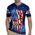 Bass Fishing Rugby Jersey American Flag Patriotic and Cosmic Galaxy in Blue Red - Wonder Print Shop