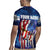 Bass Fishing Rugby Jersey American Flag Patriotic and Cosmic Galaxy in Blue Red - Wonder Print Shop