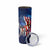 Bass Fishing Skinny Tumbler American Flag Patriotic and Cosmic Galaxy in Blue Red - Wonder Print Shop