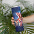 Bass Fishing Skinny Tumbler American Flag Patriotic and Cosmic Galaxy in Blue Red - Wonder Print Shop