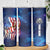 Bass Fishing Skinny Tumbler American Flag Patriotic and Cosmic Galaxy in Blue Red - Wonder Print Shop