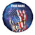 Bass Fishing Spare Tire Cover American Flag Patriotic and Cosmic Galaxy in Blue Red - Wonder Print Shop