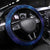 Bass Fishing Steering Wheel Cover American Flag Patriotic and Cosmic Galaxy in Blue Red - Wonder Print Shop