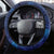 Bass Fishing Steering Wheel Cover American Flag Patriotic and Cosmic Galaxy in Blue Red - Wonder Print Shop