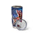 Bass Fishing Tumbler Cup American Flag Patriotic and Cosmic Galaxy in Blue Red - Wonder Print Shop