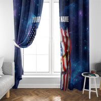 Bass Fishing Window Curtain American Flag Patriotic and Cosmic Galaxy in Blue Red - Wonder Print Shop
