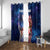 Bass Fishing Window Curtain American Flag Patriotic and Cosmic Galaxy in Blue Red - Wonder Print Shop