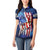 Bass Fishing Women Polo Shirt American Flag Patriotic and Cosmic Galaxy in Blue Red - Wonder Print Shop