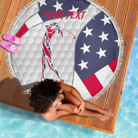 Personalized American Flag Golf Beach Blanket Female Silhouette and Red White Blue Golf Bag Graphic - Wonder Print Shop