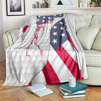 Personalized American Flag Golf Blanket Female Silhouette and Red White Blue Golf Bag Graphic - Wonder Print Shop
