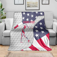 Personalized American Flag Golf Blanket Female Silhouette and Red White Blue Golf Bag Graphic - Wonder Print Shop