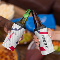 Personalized American Flag Golf 4 in 1 Can Cooler Tumbler Female Silhouette and Red White Blue Golf Bag Graphic - Wonder Print Shop