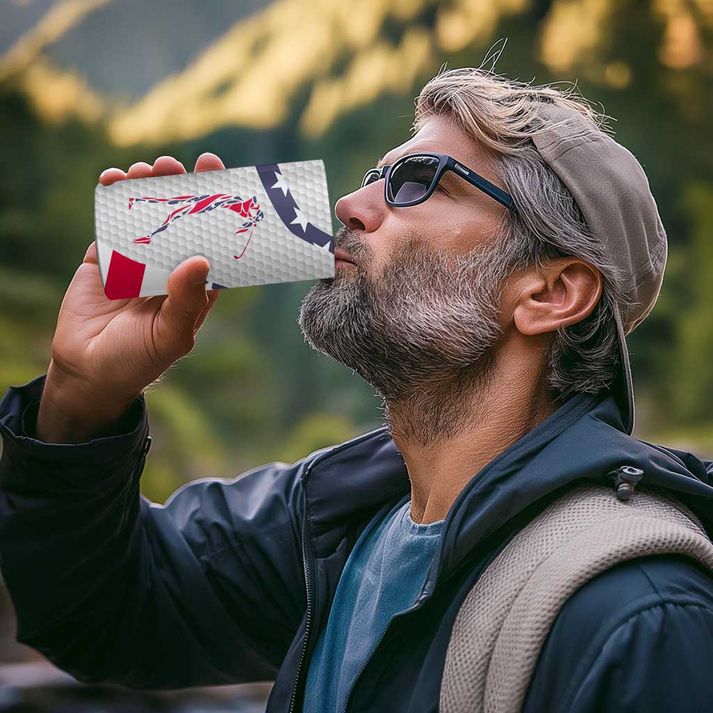 Personalized American Flag Golf 4 in 1 Can Cooler Tumbler Female Silhouette and Red White Blue Golf Bag Graphic - Wonder Print Shop