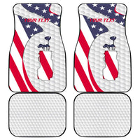 Personalized American Flag Golf Car Mats Female Silhouette and Red White Blue Golf Bag Graphic - Wonder Print Shop