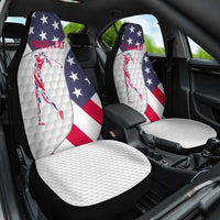 Personalized American Flag Golf Car Seat Cover Female Silhouette and Red White Blue Golf Bag Graphic - Wonder Print Shop