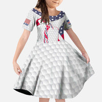 Personalized American Flag Golf Family Matching Off Shoulder Maxi Dress and Hawaiian Shirt Female Silhouette and Red White Blue Golf Bag Graphic - Wonder Print Shop