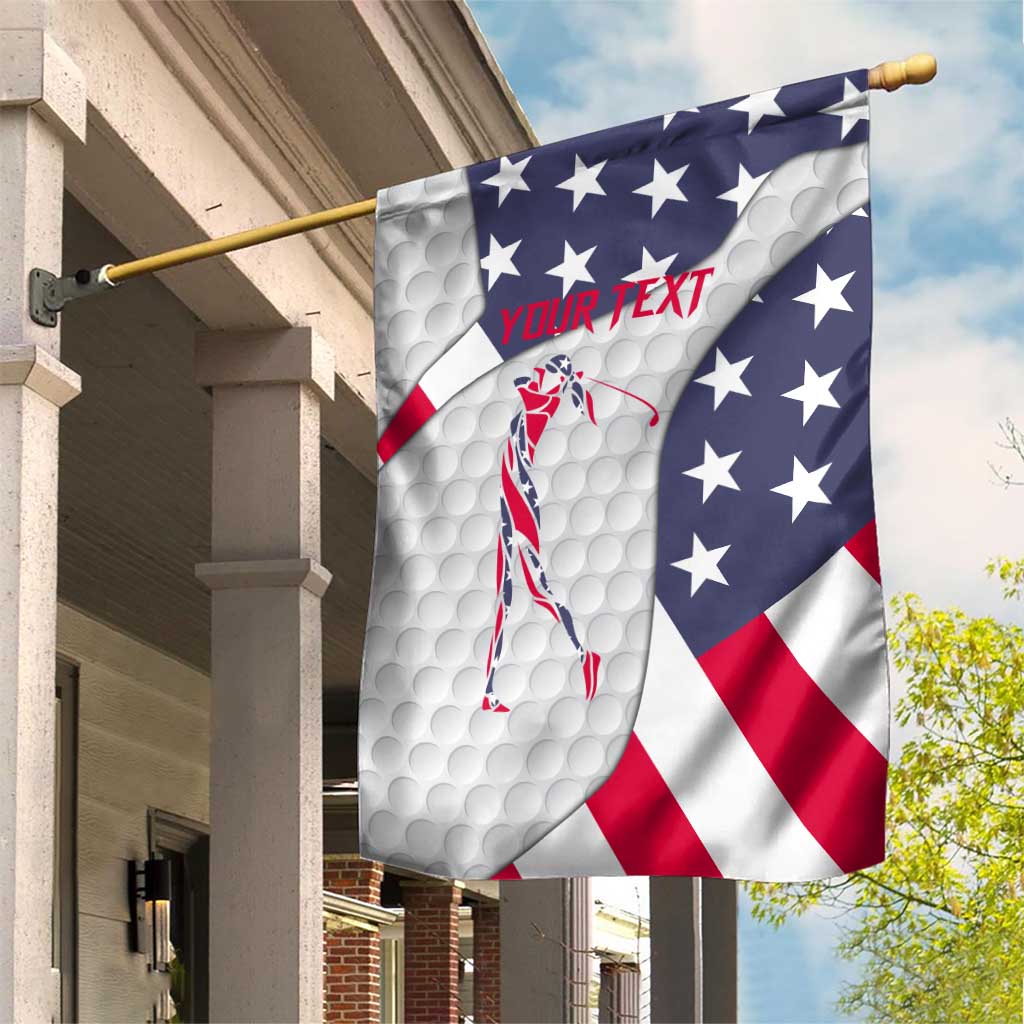 Personalized American Flag Golf Garden Flag Female Silhouette and Red White Blue Golf Bag Graphic - Wonder Print Shop