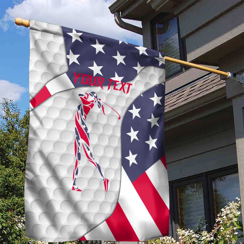 Personalized American Flag Golf Garden Flag Female Silhouette and Red White Blue Golf Bag Graphic - Wonder Print Shop