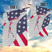 Personalized American Flag Golf Garden Flag Female Silhouette and Red White Blue Golf Bag Graphic - Wonder Print Shop