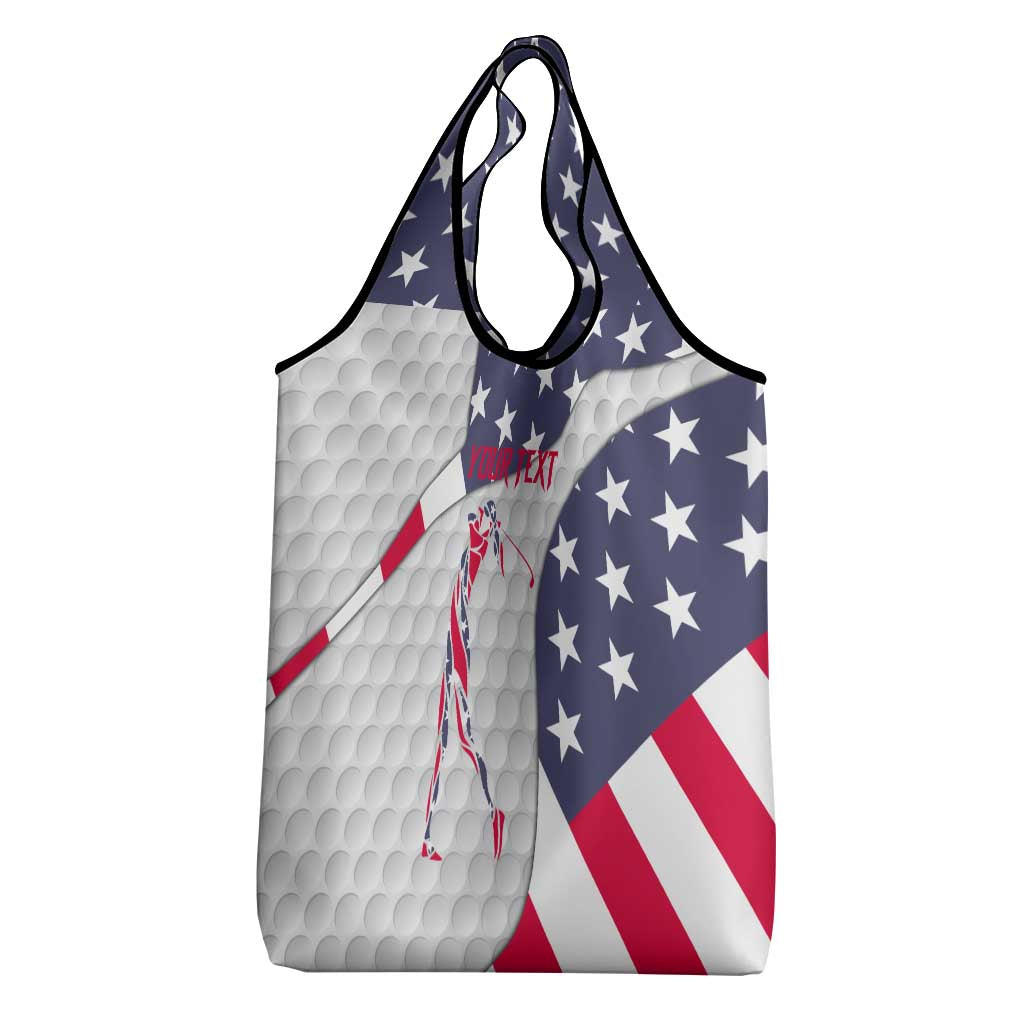 Personalized American Flag Golf Grocery Bag Female Silhouette and Red White Blue Golf Bag Graphic - Wonder Print Shop