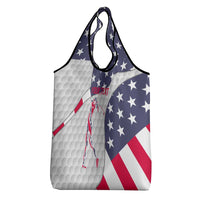 Personalized American Flag Golf Grocery Bag Female Silhouette and Red White Blue Golf Bag Graphic - Wonder Print Shop