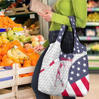 Personalized American Flag Golf Grocery Bag Female Silhouette and Red White Blue Golf Bag Graphic - Wonder Print Shop