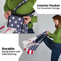 Personalized American Flag Golf Grocery Bag Female Silhouette and Red White Blue Golf Bag Graphic - Wonder Print Shop