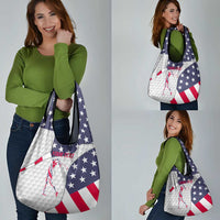 Personalized American Flag Golf Grocery Bag Female Silhouette and Red White Blue Golf Bag Graphic - Wonder Print Shop