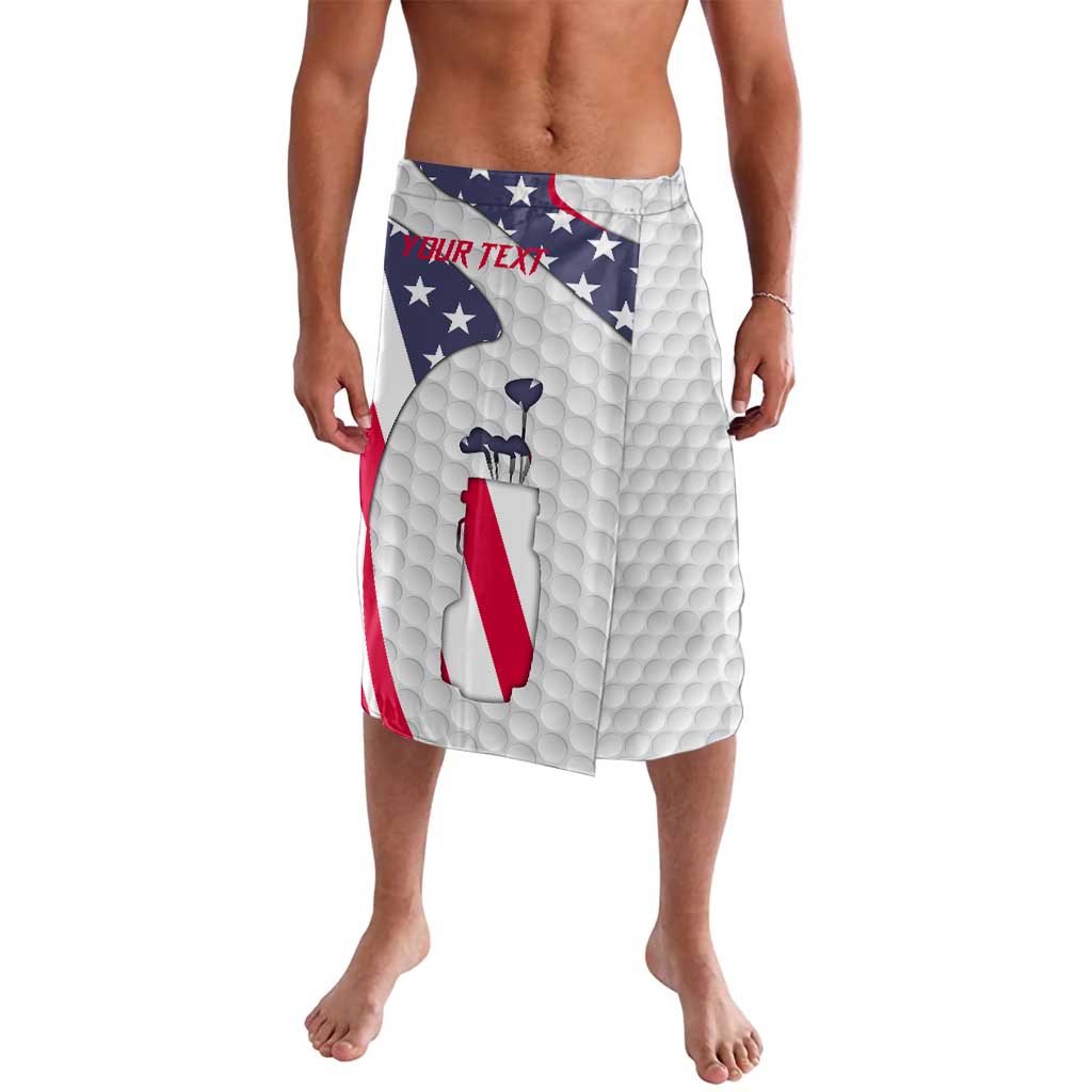 Personalized American Flag Golf Lavalava Female Silhouette and Red White Blue Golf Bag Graphic - Wonder Print Shop