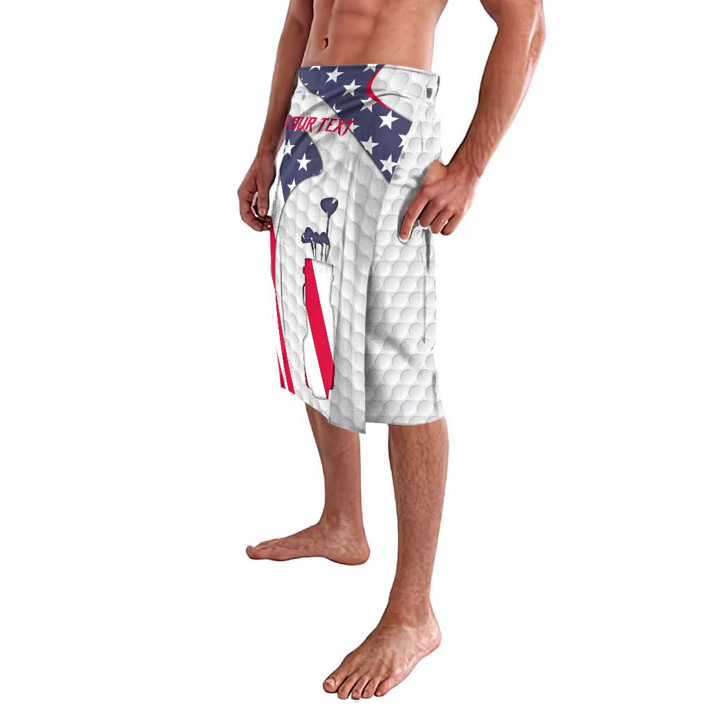 Personalized American Flag Golf Lavalava Female Silhouette and Red White Blue Golf Bag Graphic - Wonder Print Shop