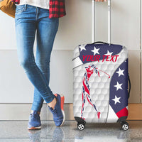 Personalized American Flag Golf Luggage Cover Female Silhouette and Red White Blue Golf Bag Graphic - Wonder Print Shop