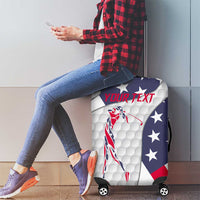 Personalized American Flag Golf Luggage Cover Female Silhouette and Red White Blue Golf Bag Graphic - Wonder Print Shop