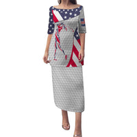 Personalized American Flag Golf Puletasi Female Silhouette and Red White Blue Golf Bag Graphic - Wonder Print Shop