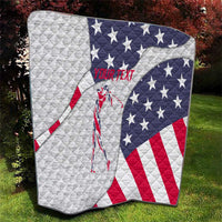 Personalized American Flag Golf Quilt Female Silhouette and Red White Blue Golf Bag Graphic - Wonder Print Shop
