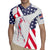 Personalized American Flag Golf Rugby Jersey Female Silhouette and Red White Blue Golf Bag Graphic - Wonder Print Shop