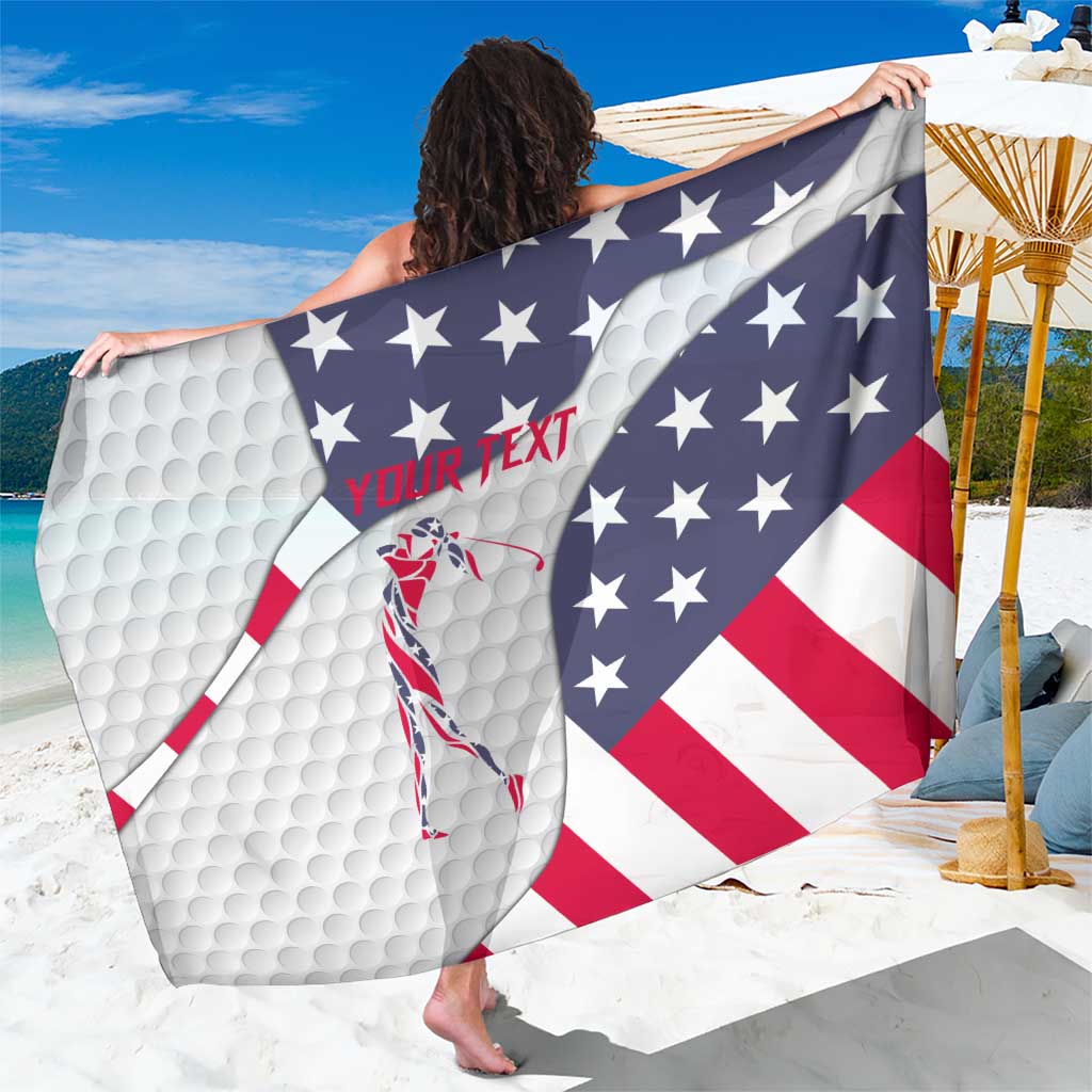 Personalized American Flag Golf Sarong Female Silhouette and Red White Blue Golf Bag Graphic - Wonder Print Shop