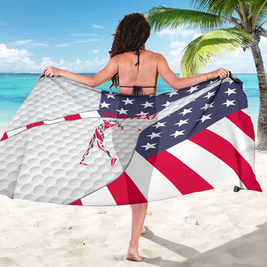 Personalized American Flag Golf Sarong Female Silhouette and Red White Blue Golf Bag Graphic - Wonder Print Shop