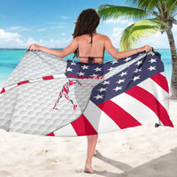 Personalized American Flag Golf Sarong Female Silhouette and Red White Blue Golf Bag Graphic - Wonder Print Shop