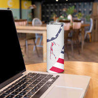 Personalized American Flag Golf Skinny Tumbler Female Silhouette and Red White Blue Golf Bag Graphic - Wonder Print Shop
