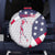 Personalized American Flag Golf Spare Tire Cover Female Silhouette and Red White Blue Golf Bag Graphic - Wonder Print Shop