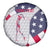 Personalized American Flag Golf Spare Tire Cover Female Silhouette and Red White Blue Golf Bag Graphic - Wonder Print Shop