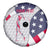Personalized American Flag Golf Spare Tire Cover Female Silhouette and Red White Blue Golf Bag Graphic - Wonder Print Shop