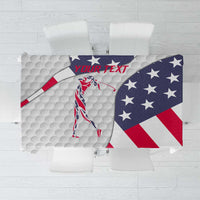 Personalized American Flag Golf Tablecloth Female Silhouette and Red White Blue Golf Bag Graphic - Wonder Print Shop