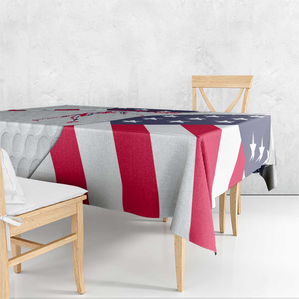 Personalized American Flag Golf Tablecloth Female Silhouette and Red White Blue Golf Bag Graphic - Wonder Print Shop