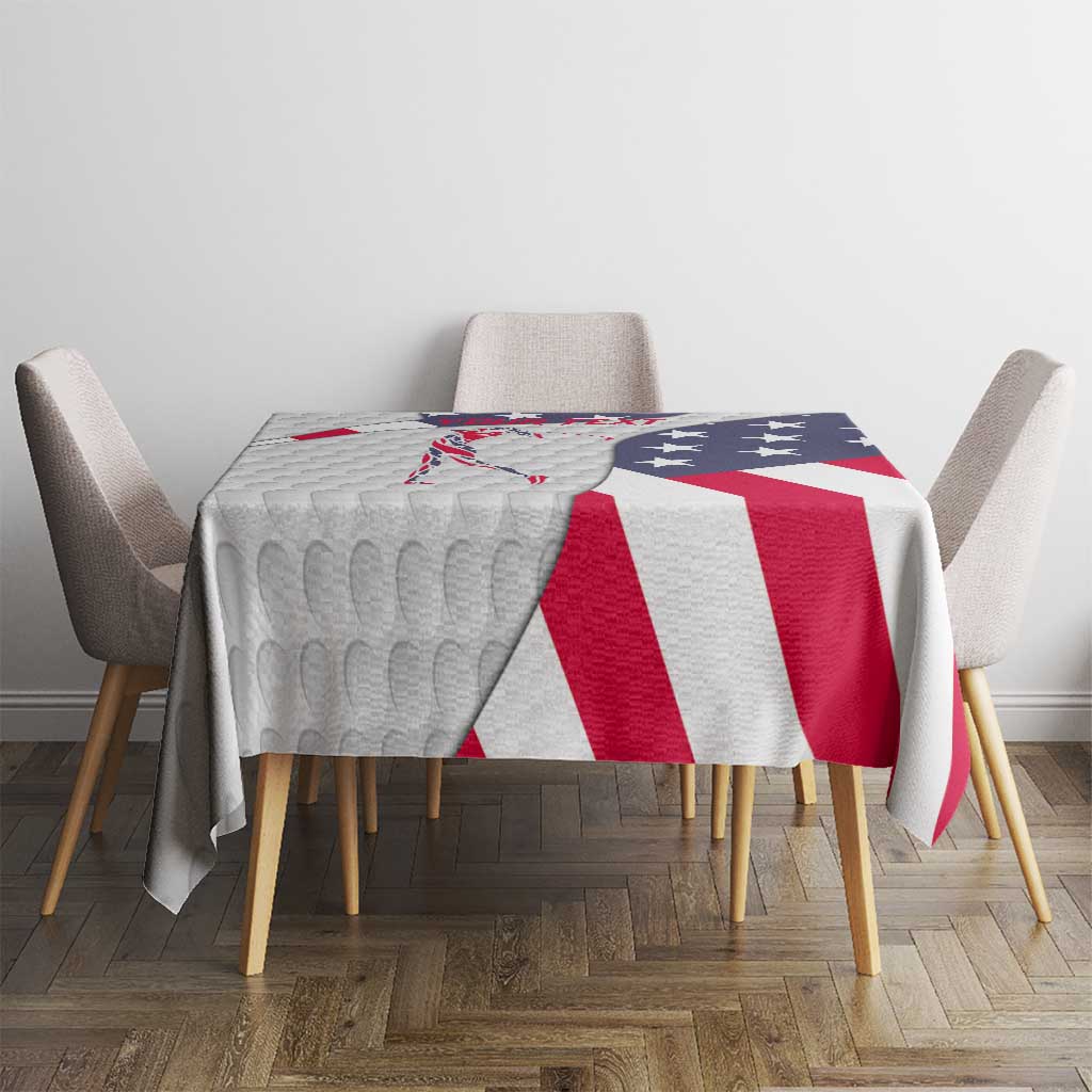 Personalized American Flag Golf Tablecloth Female Silhouette and Red White Blue Golf Bag Graphic - Wonder Print Shop
